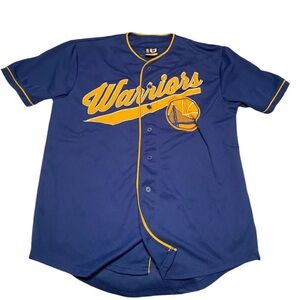 Golden State Warriors #46 Baseball Style NBA Jersey Button Up Size Large